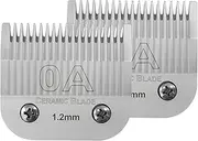 2 Packs 0A Detachable Replacement Ceramic Blades,Compatible with Andis/oster Classic 76/Star-Teq/Power-Teq/A5 Clipper,Cut Length 3/64"(1.2mm)