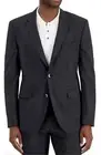 HUGO BOSS Jeffery 212 Wool Modern Suit Jacket Blazer Mens Gray Window Plaid 40S