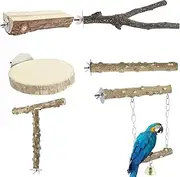 6Pcs Natural Wood Bird Perch Enduring Parrot Perch Environment Friendly Bird Perch Stand Safe Reliable Bird Perch Non Toxic Parrot Perch Bird Perch Stand