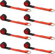 Wowangce 8 Pack 2'' x 8 ' Lasso Wheel Lift Straps Tow Truck Straps Lasso Tow Strap with D Ring 11, 000 Lbs Break Strength Auto Tie Down Auto Hauler for Truck Trailer Tie (Red)