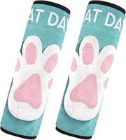 GAIREG Cute Cat Day Paw Print Seatbelt Covers for Car Backpack Shoulder Strap Pad