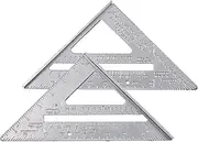 Miter Protractor Aluminum Triangle Metric Imperial, 7" Inch 1pc,Silver, Saw Alloy Square Triangular Ruler System British Carpenters Speed Angle Measurement Carpentry Framing Inches Centimeter cm Tool