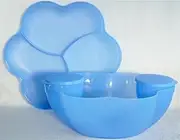 [Tupperware] Chip N Dip Serving Set 1.5 Gallon Bowl with Dip Cups Blue