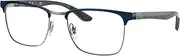 [Ray-Ban] RX8421 Eyeglasses Bundle: RX 8421 3124 Blue On Gunmetal and Universal Anti-slip Silicone Leash, Blue on Gunmetal