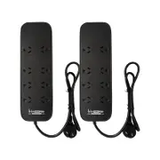 CordTech 8 Outlet Power Board With Surge - 2 Pack
