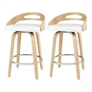 Artiss 2X Bar Stools Swivel Dining Chairs Low Back Counter Seat PU Cushion
