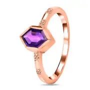 Amethyst Rose Gold Estoile Ring