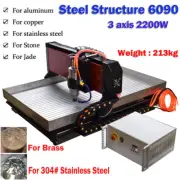 Steel CNC 6090 3Axis 2200W Router Engraving Machine Linear Guide Metal Copper AU