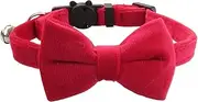Bow Tie Collar for Dogs, Stylish Dog Collar with Bow Tie and Bell, Decorative Collar for Cats and Dogs, Perfect for Travel, Photography, Home, Wedding and Walks, red, Siehe Beschreibung