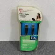 TriQuest USB 2.0 Cable Gold Series 10 FT For PC/Windows & Mac OS Gold Series New