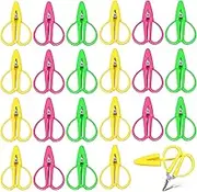 9 Pcs Mini Scissors Thread Tiny Colorful Travel Scissors Back to School Sewing Small Tool 2.56 x 1.65 Inch Embroidery Craft Clipper with Cover, 3 Colors