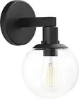 Glass Globe Matte Black Wall Sconce Lighting Sferra Mid Century Modern Sconces W
