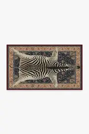 90' x 150' | Machine Washable Runner Rug | Kid & Pet Friendly | Indoor Rug | On Safari Sapphire Rug by Iris Apfel | Ruggable