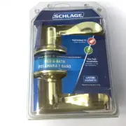 Schlage Bed and Bath Push Button Lock interior Door Privacy Lever Bright Brass