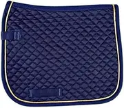 Hkm Hkm 4000315738007 Saddle Cloth Small Quilted Dressage 6572 Blue/Goldthoroughbred/Warmblood