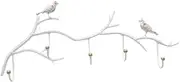 Fmzrbnih Bird on Branch Wall Basket - Space Saving Hook, Wall Mounted Coat Rack | Bird on Branch Decoration, Wall Mounted Hook, Entrance Hook for Coats, Scarves (Black, White)