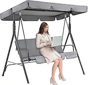 Porch Swing Cushion - Patio Swing Cushion, Outdoor Swing | 3 Seater Hanging Porch Swing Canopy Set, Swing Replacement Cushions Chair for Patio Garden Yard