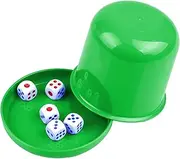 Dice Shaker Cup Set – Family Dice Set, Bar Dice Cup | Leather Rolling Cup, Soft Interior Mute Shake for Nights Bar Games Friends Gathering Tabletop Dice Throwing Game