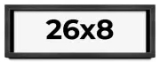 26x8 Shadow Box Frame Grey Charcoal Black | 0.875 Inches Deep | Wood Shadowbox D