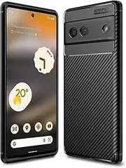 [HEYUS] for Google Pixel 6A Case, Protective Carbon Fiber Case Cover Compatible with Google Pixel 6A 2022 Lightweight Ultra Thin Slim
