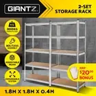 Giantz 2x1.8M Garage Shelving Warehouse Rack Storage Shelves Pallet Racking