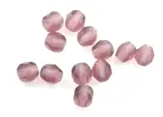 50 Frosted Amethyst Faceted Glass Beads 6MM