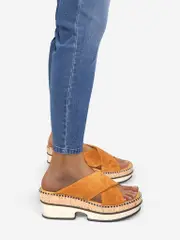 Brown Suede Platform Sandals