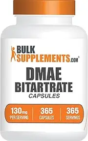 BULKSUPPLEMENTS.COM DMAE Bitartrate Capsules - Dimethylaminoethanol, DMAE 350mg, DMAE Supplement, DMAE Capsules - for Brain Health & Focus, Gluten Free, 1 Capsule per Serving, 365 Capsules