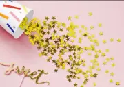 LOT! 10 Packs Of Gold Star Confetti Party Supplies Crafting Birthday Sequins