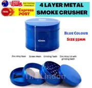 55mm DIA 4 Layer Metal Zinc Alloy Herb Tobacco Grinder Hand Muller Smoke Crusher