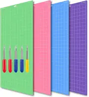 4PCS 12X24 Mats for Cricut Maker 3/Maker Explore Air 2/Air/One with 5 PCS Blades