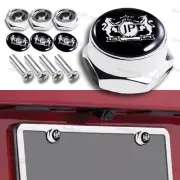 Silver JP JUNCTION PRODUCE Car License Plate Frame Cap Cover Screw Bolts Nuts X4