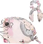 [YTYVAGT] Scrub Caps Women,Scrub Hats Suitable for Women,Flower Bird Elephants Monkey