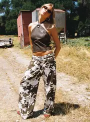Baccarat Belted Pant Cow Print