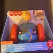 Fisher Price Pull-Along Elephant Toy Birdie on Head Wobbles Ages 12 Months+ NEW