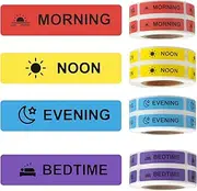 Medicine Stickers Medication Instruction Label Permanent Paper Label AM NOON PM for Pill case Planner 0.4 * 1.6inch (Morning Noon Evening Bedtime)