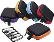 Sunmns 5 Pieces in Ear Bud Earphone Headset Headphone Case Mini Storage Carrying Pouch Bag with Carabiners