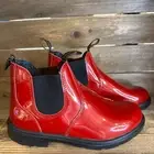 New Big Kids Blundstone 2253 Red Patent Leather Ankle Chelsea Boots Size 4-4.5
