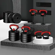 BLACK LORD 4-in-1 Adjustable Kettlebell Set With 20kg Weight Plate for Lifting, Dumbbell, Push Up Gym (Handles and Plates Included)