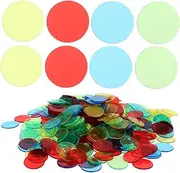 Abaodam Bingo Chips Markers Set 400pcs 3/4 Inch Plastic Assorted Colors Bingo Game Cards