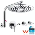 Chrome 300mm Big Round Shower Head Set Swivel Gooseneck Wall Arm Mixer Tap WELS