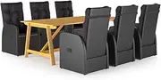 7 Piece Garden Dining Set Black Patio Bar Sets