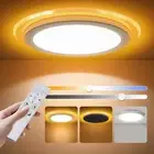 14.2Inch Flush Mount LED Ceiling Light with Nightlight, 28W 2800LM Remote Contro