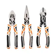 3-Piece Heavy Duty Pliers Set Wire Cutter Set Lineman/Diagonal/Needle Nose Pl...