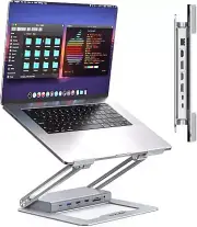 USB C Laptop Docking Station Stand Dual Monitors, 2K DisplayLink Docking Station