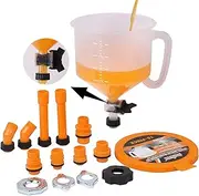 HORUSDY No-Spill Coolant Funnel Kit, with Valve Switch and Handle on Funnel, Radiator Bleeder Funnel Kit, Car Coolant Refill Tool, Universal Fitment Applicable to Any Vehicle