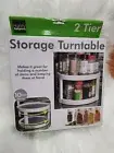 2 TIER STORAGE TURNTABLE LAZY SUSAN EASY TO USE KITCHEN HOBBY JEWELRY