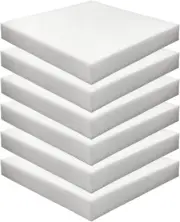 6-Pack 1" X 20" X 20" High Density Upholstery Foam - Chair Cushion Square Foam f