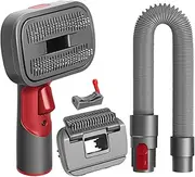 [FUNTECK] 2-in-1 Dog Hair Vacuum Brush for Grooming & Shedding Compatible with Dyson Gen5, V15, V12, V11, V10, V8, V7 – Removes Loose Hair, Dander, Undercoat & Tangles – Self-Cleaning Design