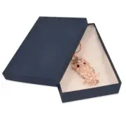 100 Matte Navy Blue Jewelry Boxes- 5-7/16" x 3-1/2" x 1"